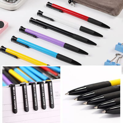 辦公學(xué)習(xí)首選 齊心藍(lán)色按動(dòng)圓珠筆，批發(fā)免郵，品質(zhì)無憂